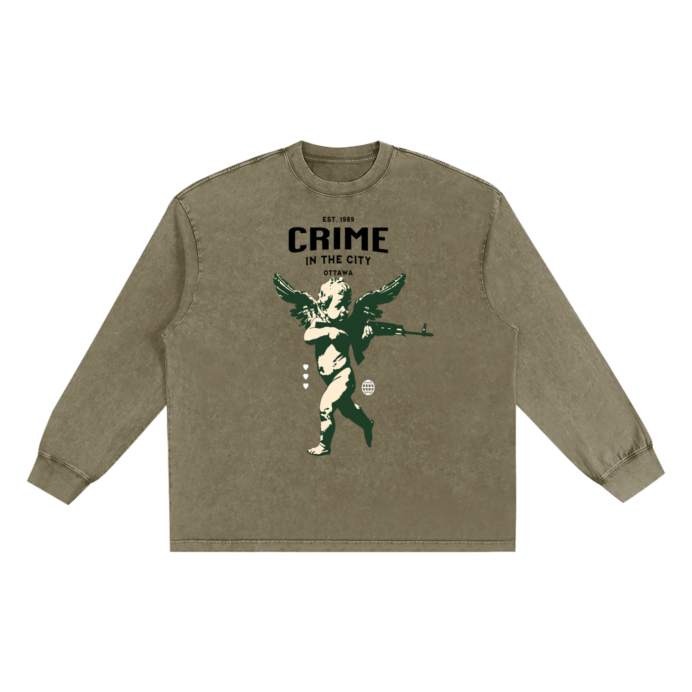 Snow Washed Oversize Long Sleeve T-shirt