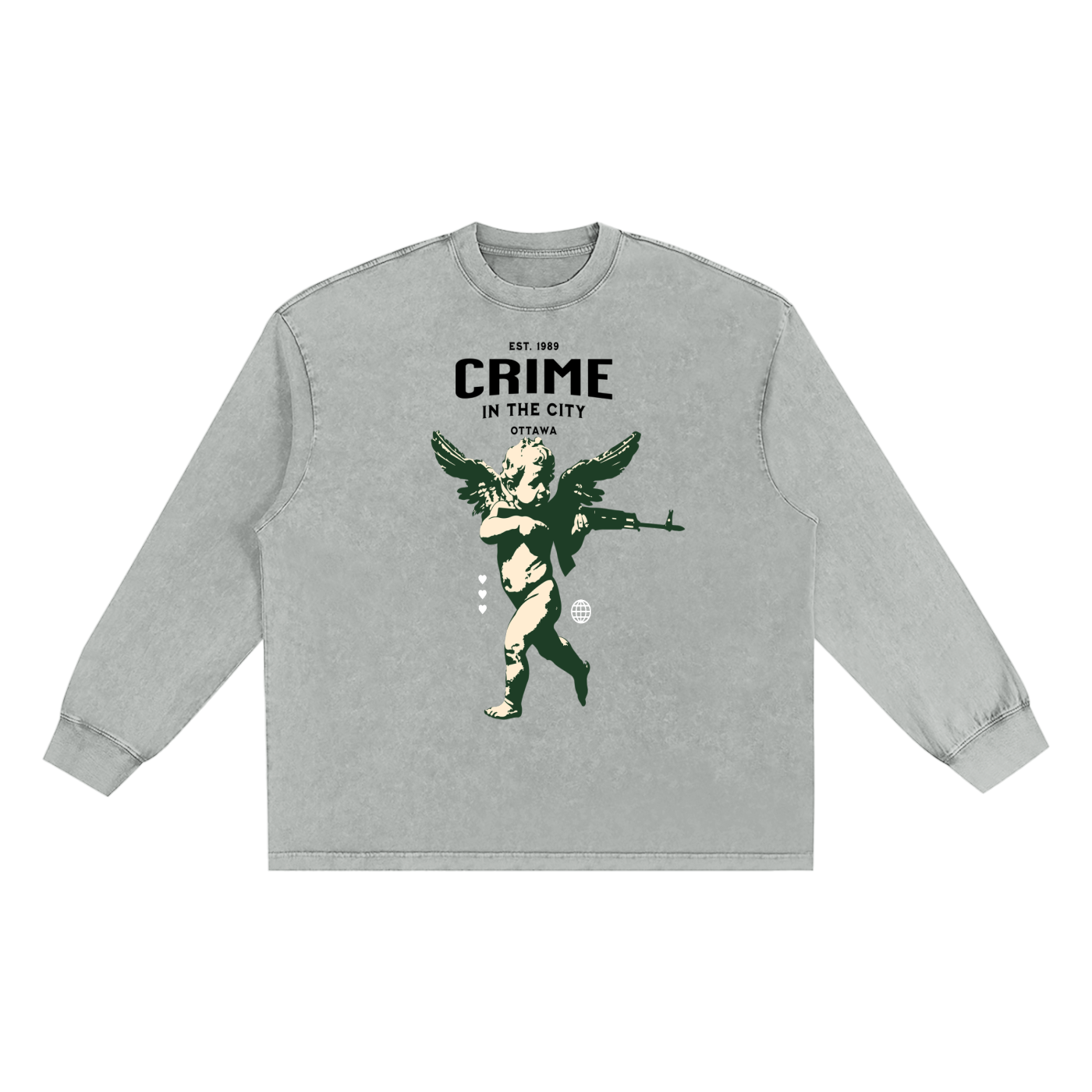 Snow Washed Oversize Long Sleeve T-shirt