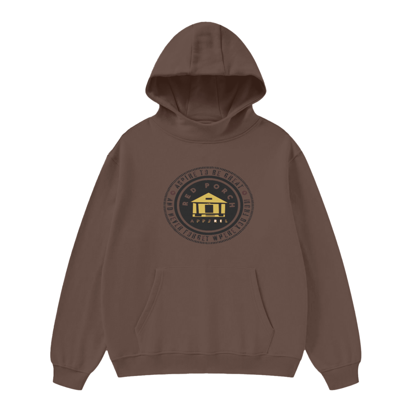 High Neck Insulated FOG Solid Color Fleece Hoodie - 385 GSM
