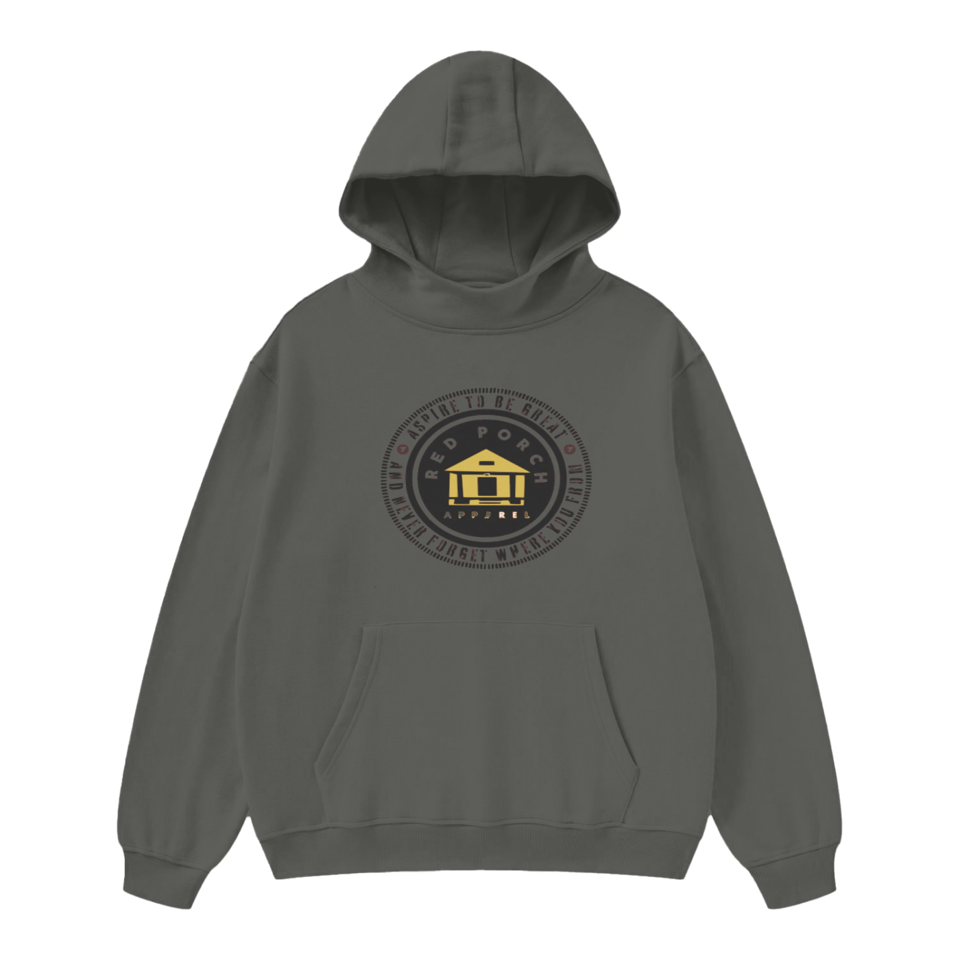 High Neck Insulated FOG Solid Color Fleece Hoodie - 385 GSM