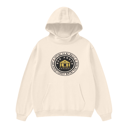 High Neck Insulated FOG Solid Color Fleece Hoodie - 385 GSM